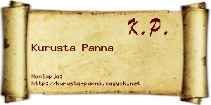 Kurusta Panna névjegykártya